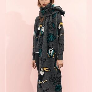 Demylee x J Crew Toucan Print Wool Scarf